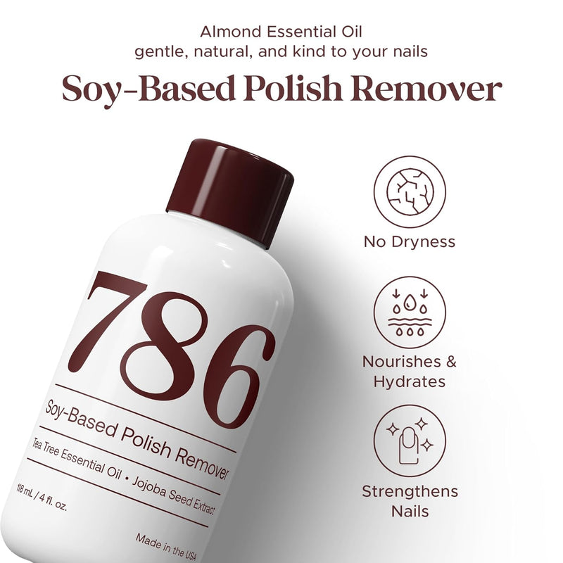 786 Cosmetics Soy Nail Polish Remover With Almond Essential Oil Soy Remover