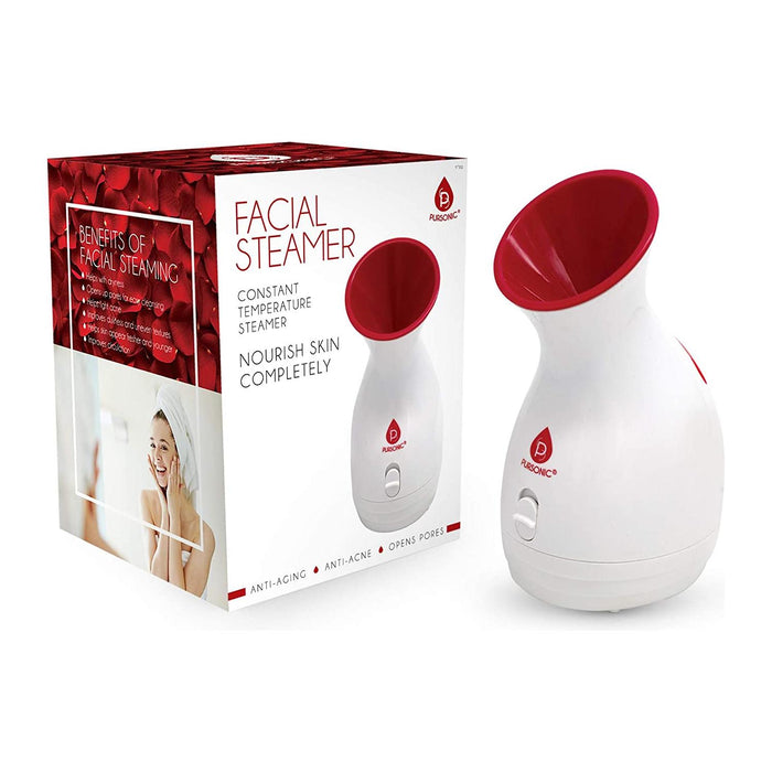 Pursonic Facial Steamer Hot Mist Moisturizing Spa: Nourish Skin Completely Extract Blackheads, Unclog Pores, Relieve Acne and Sunburn, Rejuvenate and Hydrate Your Skin for a Youthful Complexion