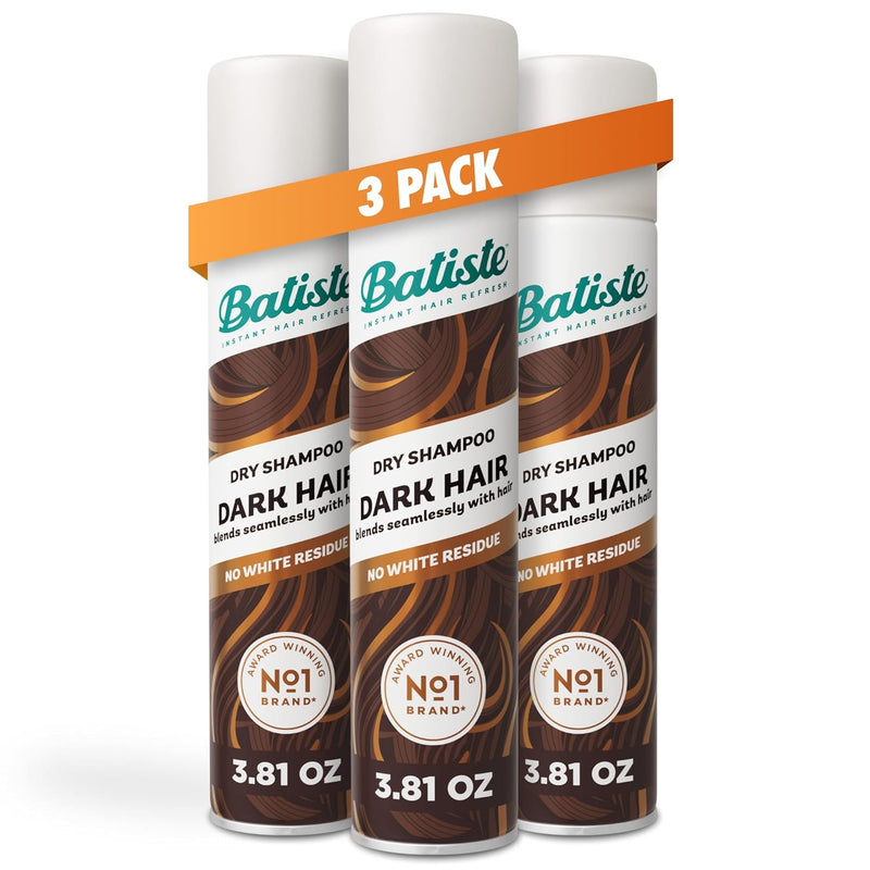 Batiste Batiste Dark Dry Shampoo, Waterless shampoo, 3.81oz 3 pack Hair care