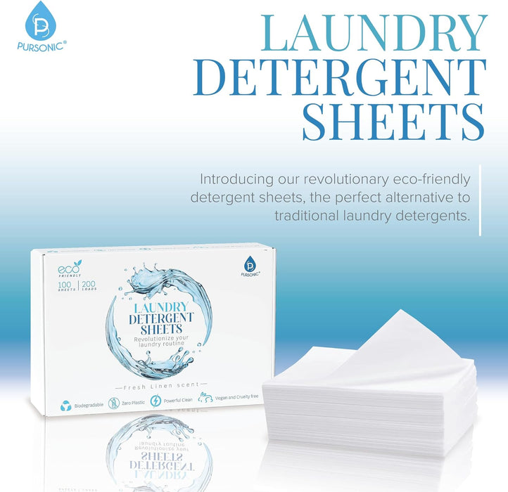 Natural Laundry Detergent Sheets ,Eco Friendly– Fresh Linen Scent