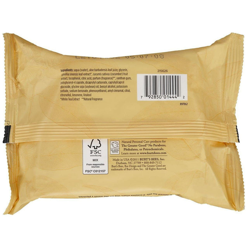 Burt's Bees Burt's Bees Facial Cleansing Towelettes With White Tea Extract 2pk Facial Cleansing Towelettes