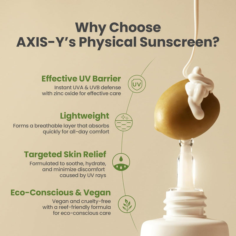AsiaBeautyMall AXIS-Y Complete No-Stress Physical Sunscreen SPF50+ PA++++ Sunscreen