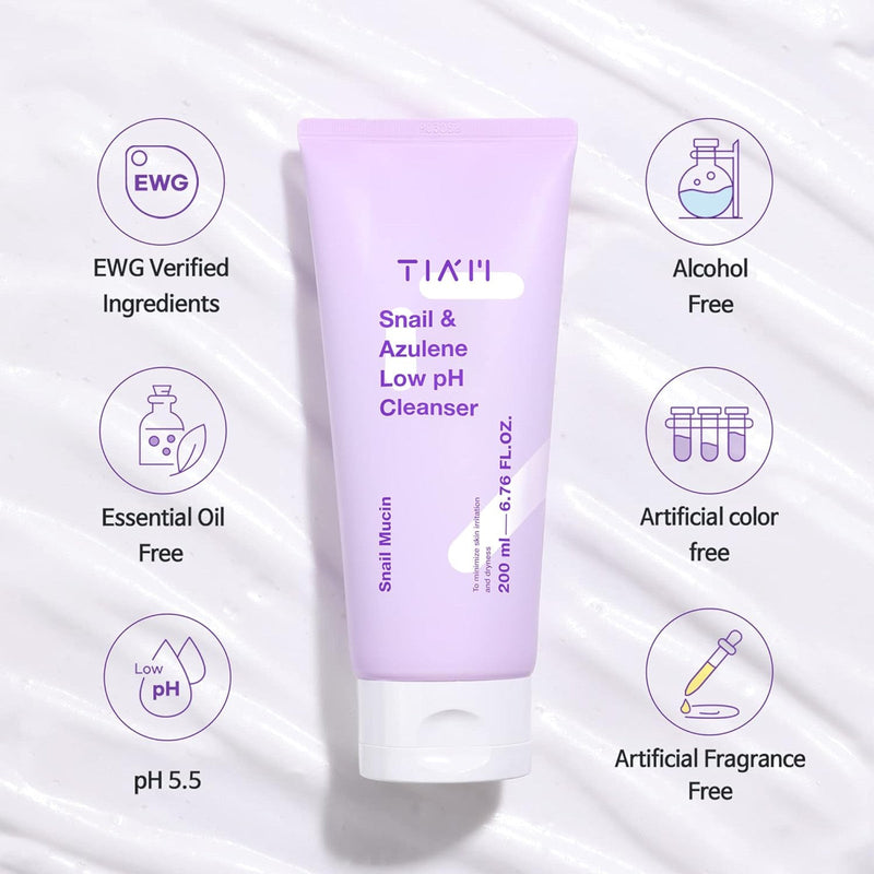 AsiaBeautyMall TIA'M Snail & Azulene Low pH Cleanser Face Cleanser