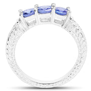 Bids.com 1.11 Carat Genuine Tanzanite .925 Sterling Silver Ring Rings