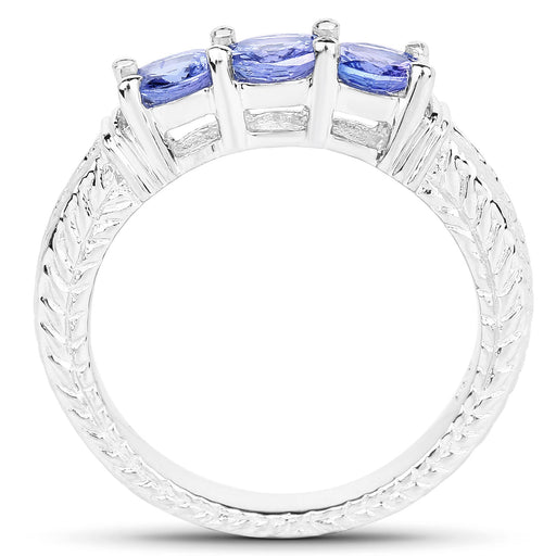 Bids.com 1.11 Carat Genuine Tanzanite .925 Sterling Silver Ring Rings