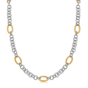 Bids.com 18k Yellow Gold and Sterling Silver Rhodium Plated Multi Style Chain Necklace Necklaces