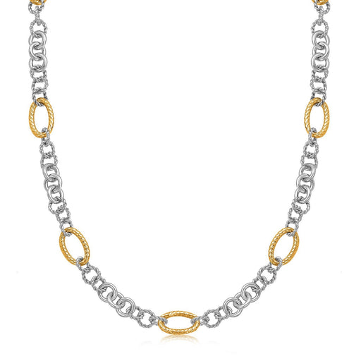 Bids.com 18k Yellow Gold and Sterling Silver Rhodium Plated Multi Style Chain Necklace Necklaces