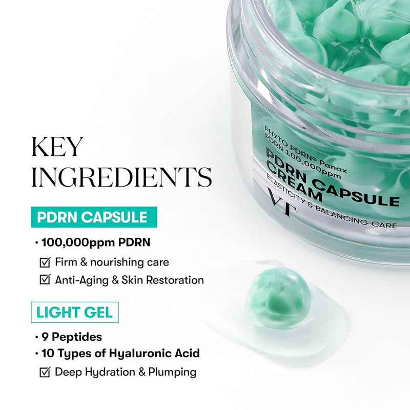 AsiaBeautyMall VT PDRN Capsule Cream 100 Moisturizer White Smoke