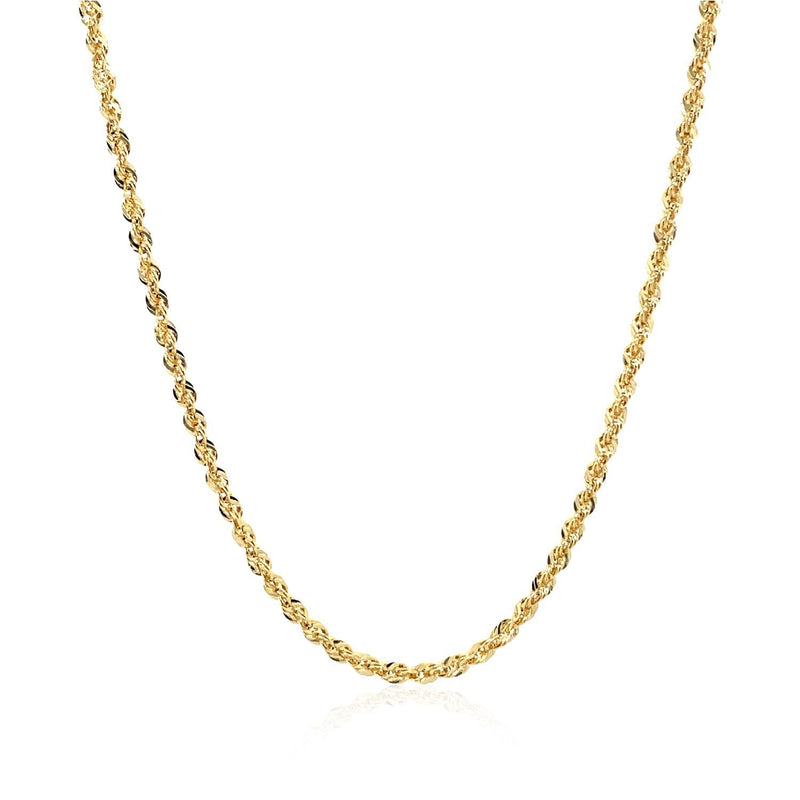Bids.com 10K Yellow Gold Hollow Diamond Cut Rope Chain (2.00 mm) Necklaces