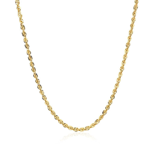 Bids.com 10K Yellow Gold Hollow Diamond Cut Rope Chain (2.00 mm) Necklaces