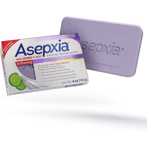Asepxia Aspexia with Hydro Force- Deep Cleansing + Moisturizing Bar Soap Enriched with Cucumber Extract and 2% Salycilic Acid 4 ounces Bar Soap