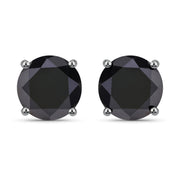 Bids.com 5.41 Carat Genuine Black Diamond 14K White Gold Earrings Earrings