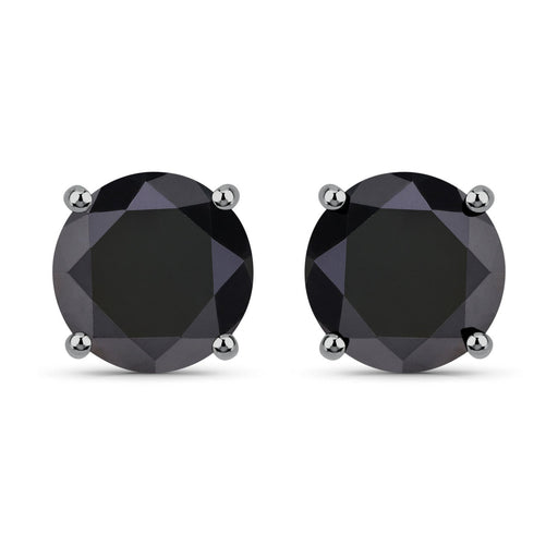 Bids.com 5.41 Carat Genuine Black Diamond 14K White Gold Earrings Earrings