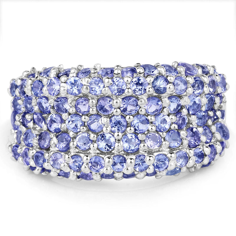 Bids.com 2.47 Carat Genuine Tanzanite .925 Sterling Silver Ring Rings