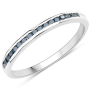 Bids.com 0.20 Carat Genuine Blue Diamond .925 Sterling Silver Ring Rings
