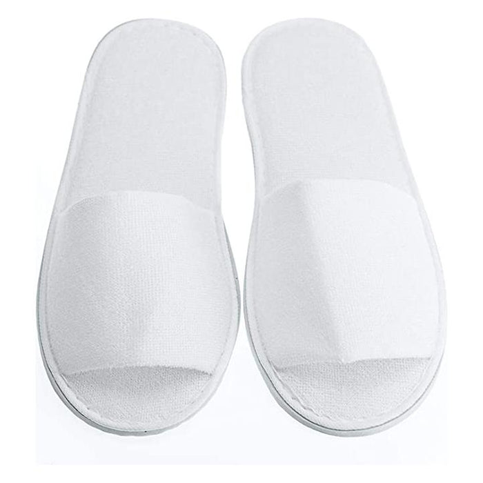 White Open Toe Slippers for Women and Men (20 Pairs)