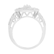 Bids.com .925 Sterling Silver Round and Baguette Diamond Cathedral Ring (0.75 Cttw, H-I Color, I2-I3 Clarity) - Size 7 Rings