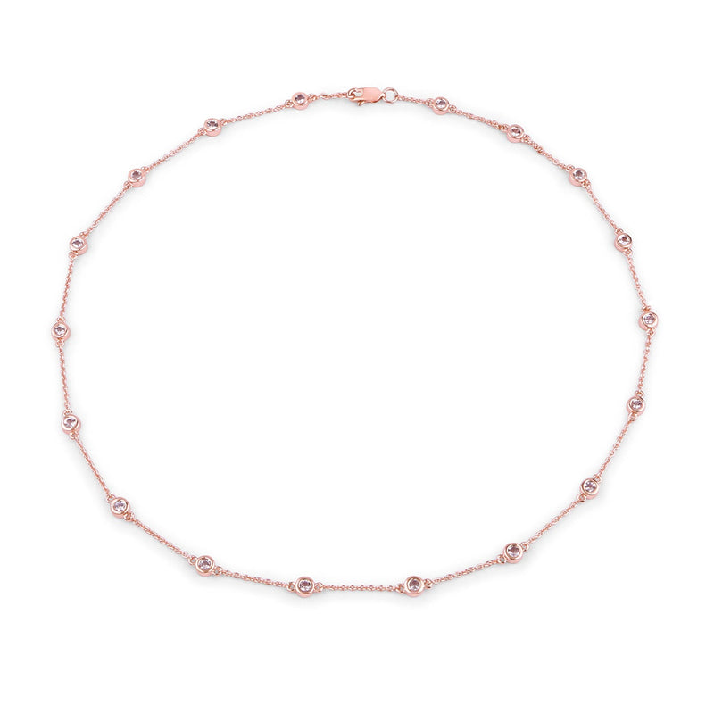 Bids.com 1.62 Carat Genuine Morganite .925 Sterling Silver Necklace Necklaces