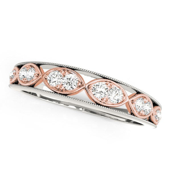Bids.com 14k White And Rose Gold Infinity Style Diamond Band (1/5 cttw) Rings