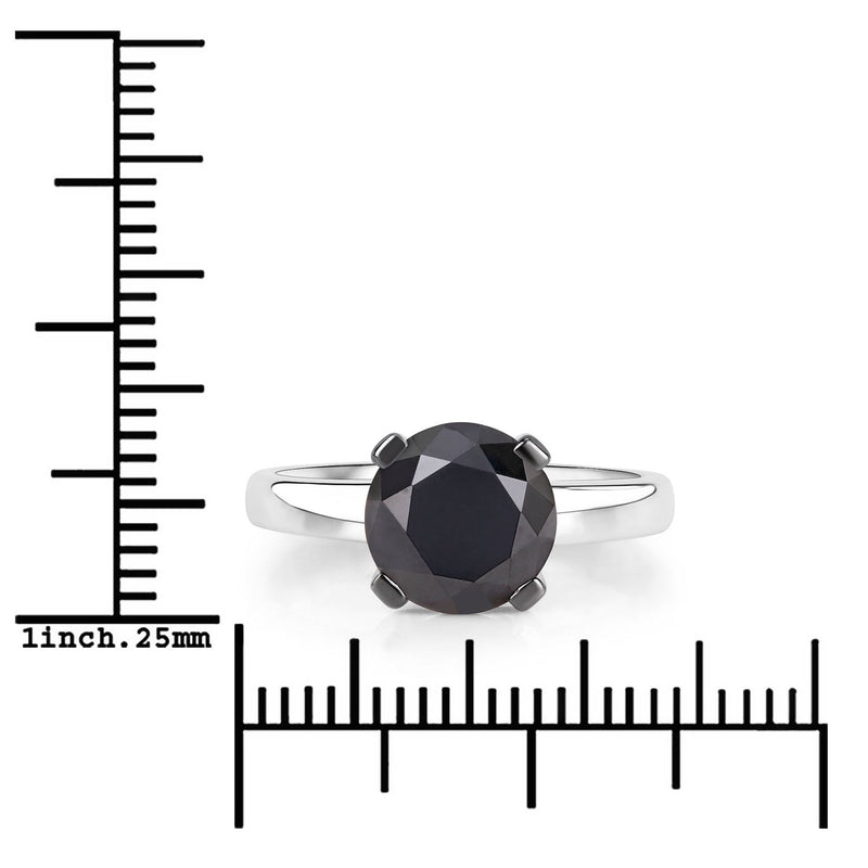 Bids.com 3.00 Carat Genuine Black Diamond 14K White Gold Ring Rings
