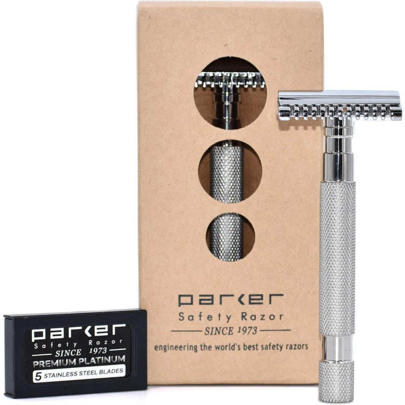 Parker Parker 68S Stainless Steel Handle Open Comb Head Safety Razor Safety Razor