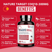 Nature Target CoQ10 + PQQ + Olive Oil, 300mg, 120 Softgels CoQ10