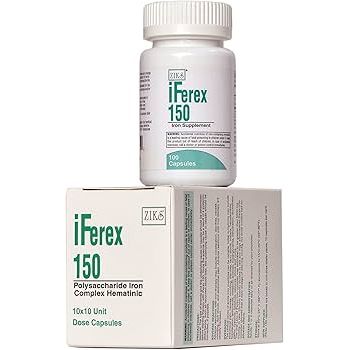 Ziks Iferex 150™ Iron Supplement - 150 mg Elemental Iron - 100 Capsules (10x10 Blister) Vitamins & Supplements