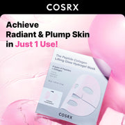 AsiaBeautyMall Cosrx The Peptide Collagen Lifting Glow Hydrogel Mask Face Mask Misty Rose