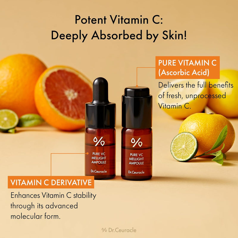 AsiaBeautyMall Dr. Ceuracle Pure VC Mellight Ampoule Set Serum Navajo White