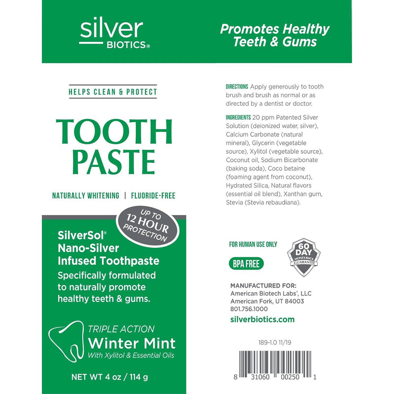 Silver Biotics Natural Whitening Coral Toothpaste Oral Care