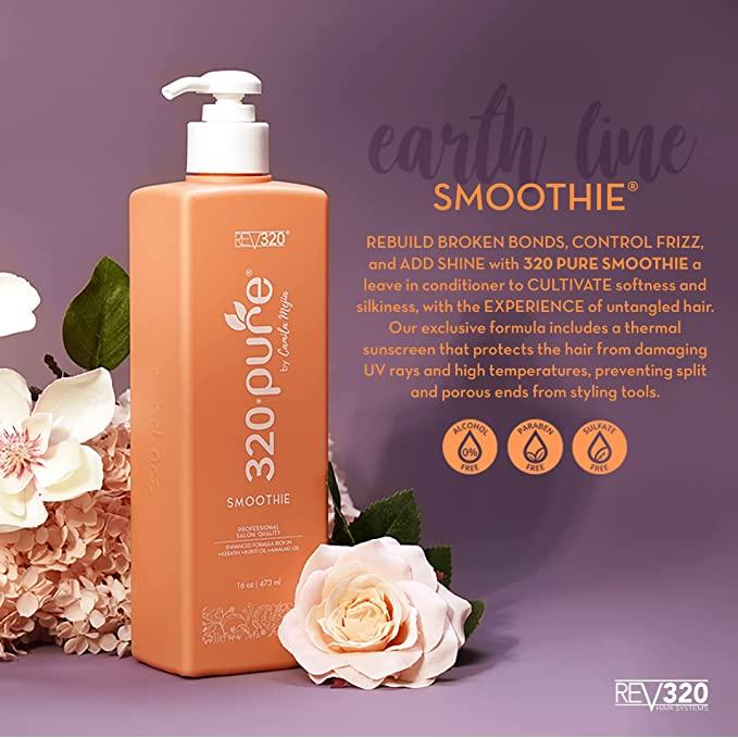 Rev320 Pure Smoothie, Leave In Conditioner, 100% Pure Extracts, Frizz Control Lock In Moisture (16Oz)