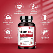 Nature Target CoQ10 + PQQ + L-Carnitine, 400mg, 120 Softgels CoQ10