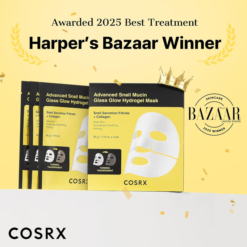 AsiaBeautyMall Cosrx Advanced Snail Mucin Glass Glow Hydrogel Mask Face Mask Lavender