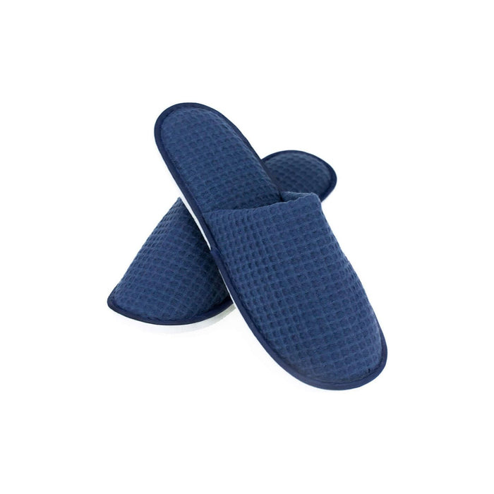 Amenities Depot Disposable Guest Slippers (5 Pairs, Navy Blue And White)