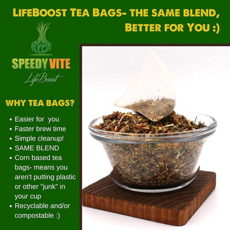 SpeedyVite® Blood LifeBoost® Tea | USDA Organic Herbal Cleansing Tea (4 oz / 8 oz / 28 Bags) | SpeedyVite® - FREE SHIPPING Tea