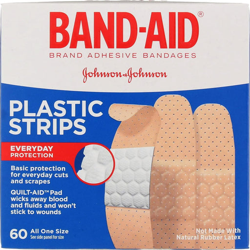 Band-Aid Band-Aid Plastic Strips Bandages, 60 ct - 3/4" x 3" Health Care