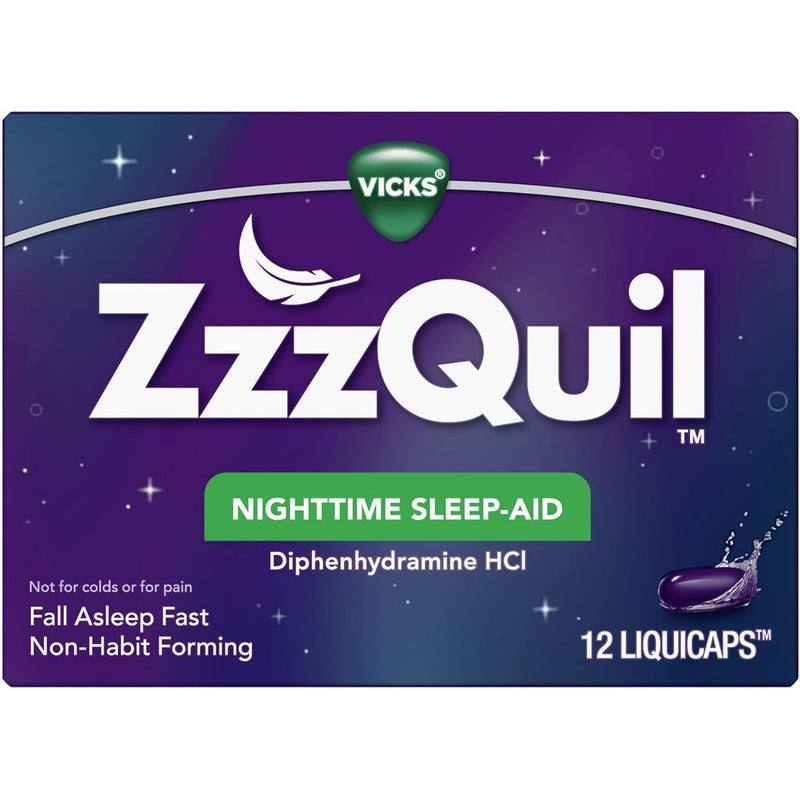 Vicks ZzzQuil Night Time Sleep Aid Liquicaps - 12 per Pack Vitamins & Supplements
