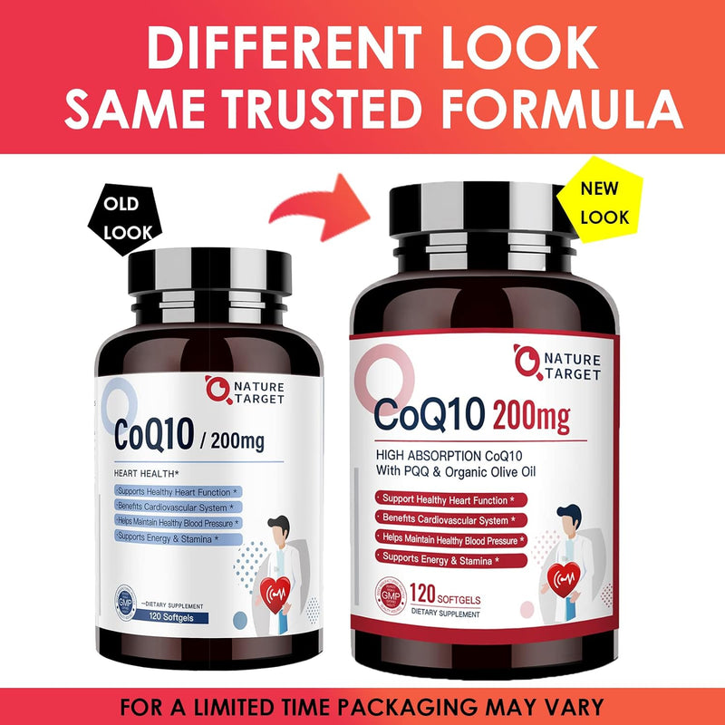 Nature Target CoQ10 + PQQ + Olive Oil, 200mg, 120 Softgels CoQ10