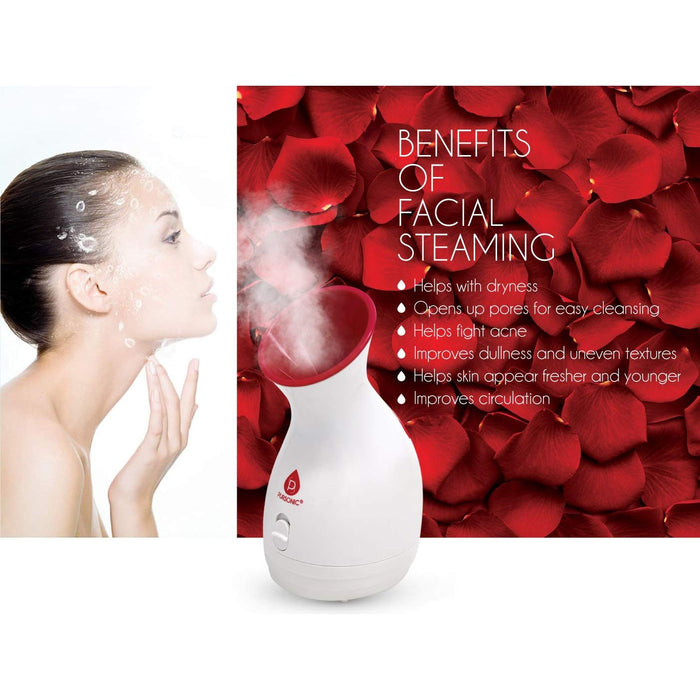 Pursonic Facial Steamer Hot Mist Moisturizing Spa: Nourish Skin Completely Extract Blackheads, Unclog Pores, Relieve Acne and Sunburn, Rejuvenate and Hydrate Your Skin for a Youthful Complexion