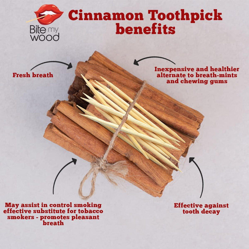 BiteMyWood BiteMyWood 5 Pack qty Flavored Birchwood Toothpicks Ultimate Extreme Hot Cinnamon 60 Picks Total Count Super Infused Flavor Toothpick Beauty & Personal Care - Nasal & Oral Care - Dental Floss & Picks