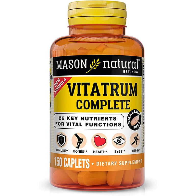 Mason Natural Mason Natural Vitatrum Complete Multivitamin-Multimineral Supports Immune Bones Heart Eyes And Energy Health 150 Caplets Vitamins & Supplements