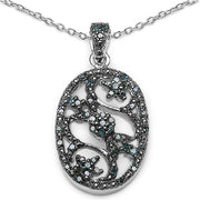 Bids.com 0.28 Carat Genuine Blue Diamond .925 Sterling Silver Pandent Pendants