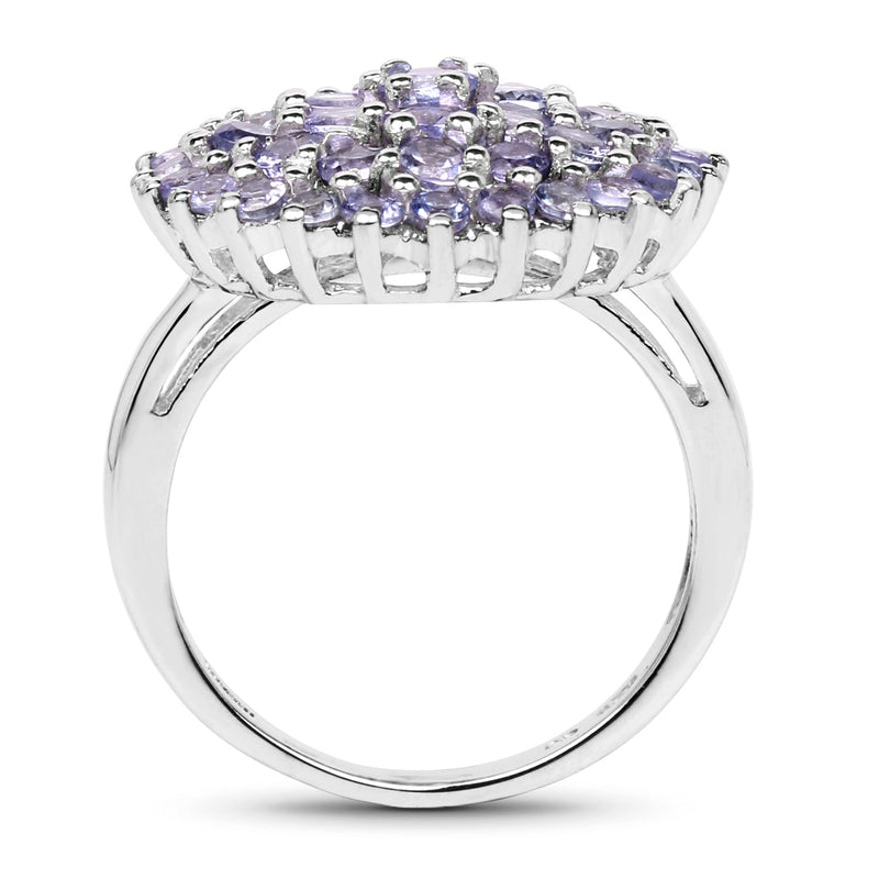Bids.com 2.52 Carat Genuine Tanzanite .925 Sterling Silver Ring Rings