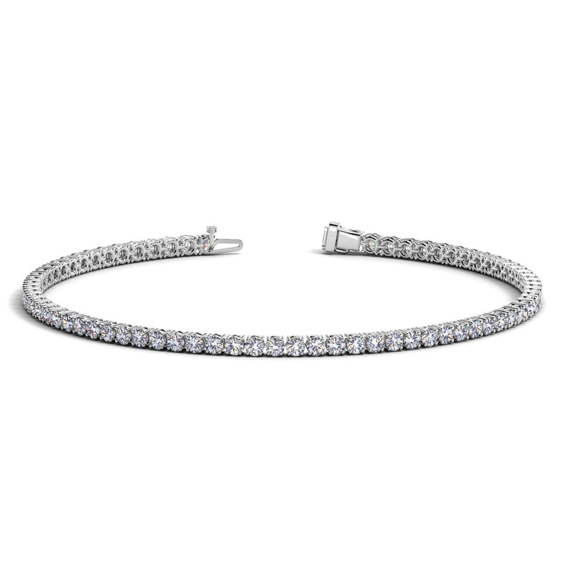 Bids.com Lab Grown Round Diamond Tennis Bracelet in 14k White Gold (2 cctw F/G  VS2/SI1) Bracelets