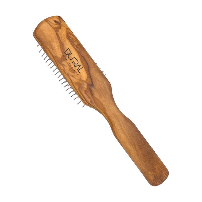 Dural Dural Wooden Rubber Cushion Brush Steel Pins with Plastic Tips Hair Brush