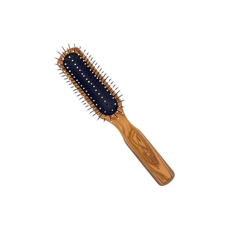 Dural Dural Wooden Rubber Cushion Brush Steel Pins with Plastic Tips Hair Brush