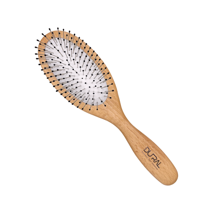 Dural Rubber Cushion Beech Wood Hair Brush, Steel Pins with Ball Tips