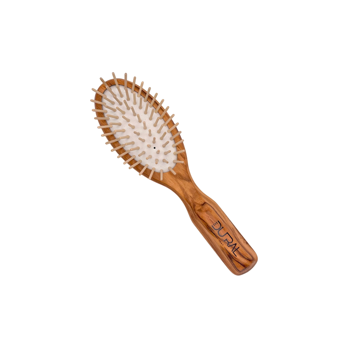 Dural Olive Wood Rubber Cushion Hair Brush with Wooden Pins