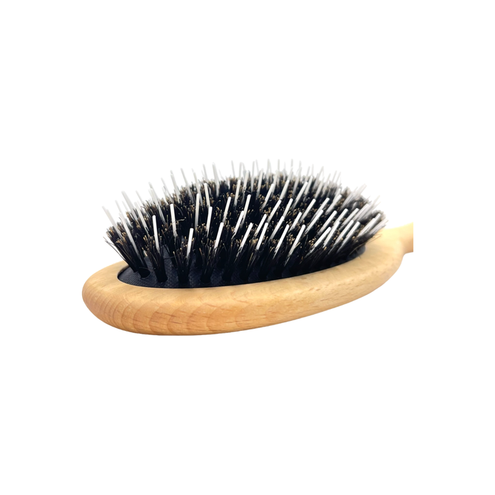 Dural Beech Wood rubber cushion hair brush with wild boar bristles and styling pins