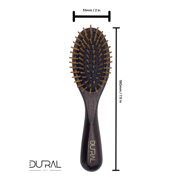 Dural ash wood, rubber cushion Hair Brush with wooden pins